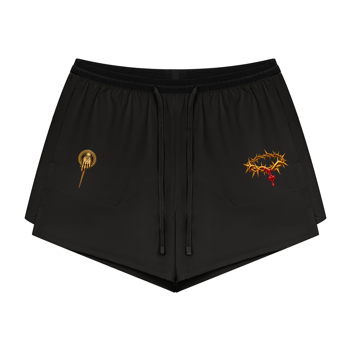 Hand to The King of KIngs Men's 2-in-1 Compression Shorts