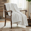 Tache Ivory Faux Fur Sherpa Throw Blanket