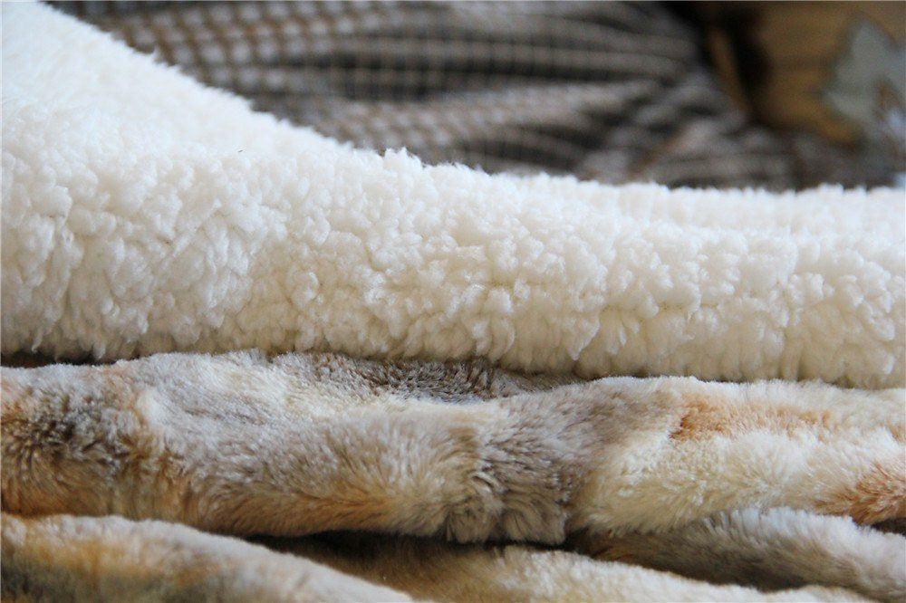 Tache Russian Lynx Faux Fur Throw Blanket