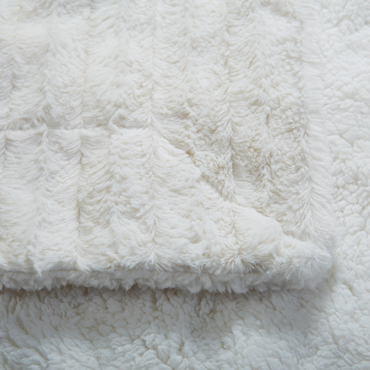 Tache Ivory Faux Fur Sherpa Throw Blanket