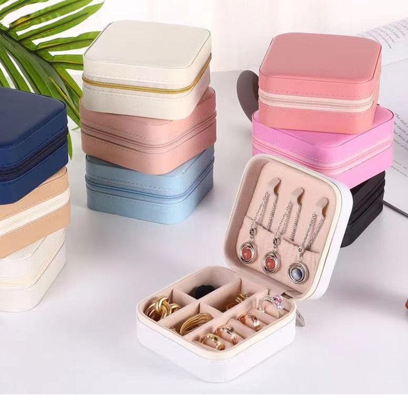 Portable PU Leather Travel Jewelry Organizer