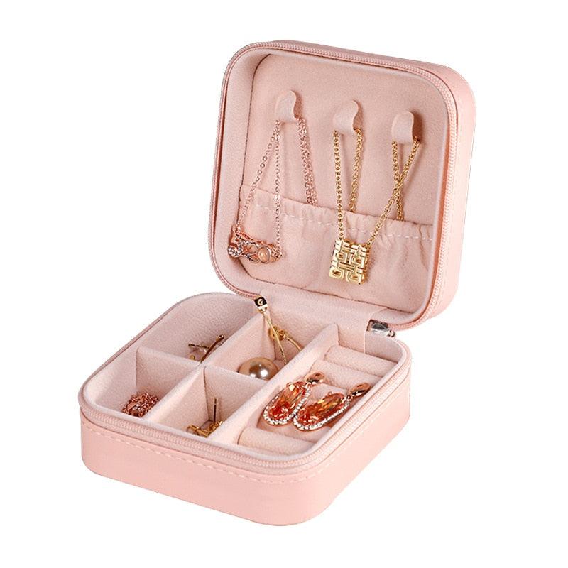 Portable PU Leather Travel Jewelry Organizer