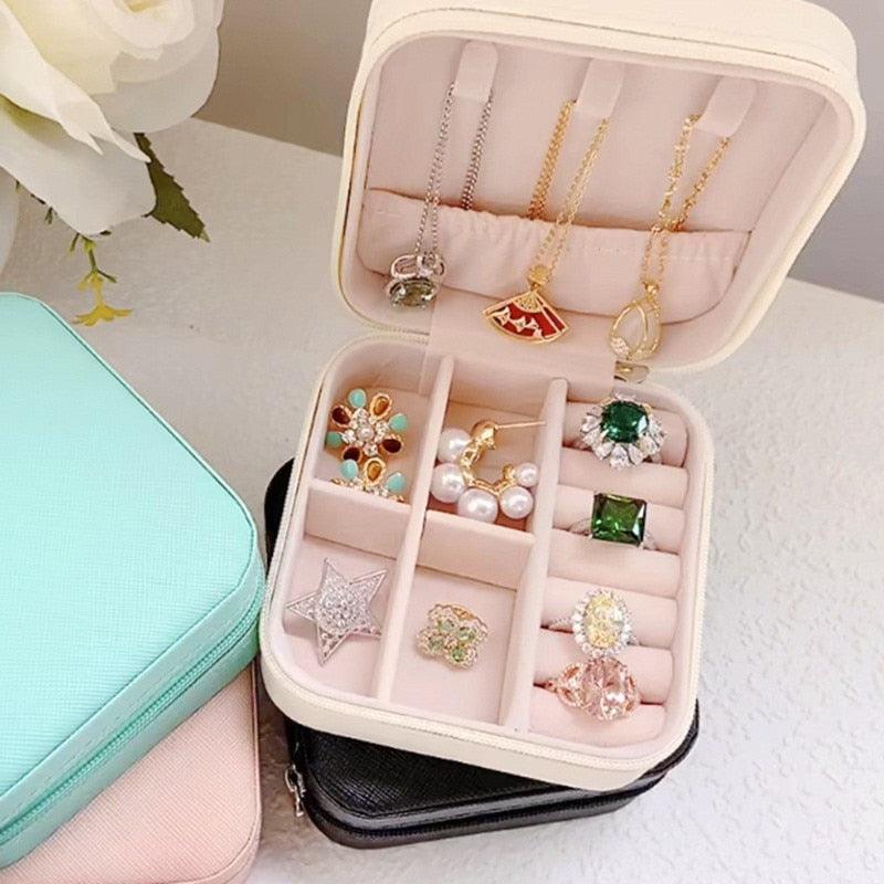 Portable PU Leather Travel Jewelry Organizer