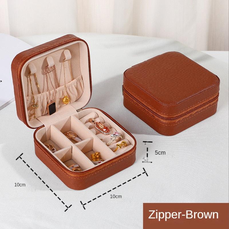 Portable PU Leather Travel Jewelry Organizer